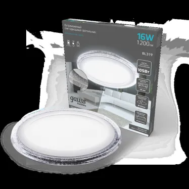Светильник светодиодный Bubbles BL319 Кругл. 12+4W LED 4000K 1200лм193х31ммO160 1/20 | BL319 |Gauss