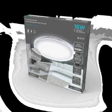 Светильник светодиодный Bubbles BL319 Кругл. 12+4W LED 4000K 1200лм193х31ммO160 1/20 | BL319 |Gauss