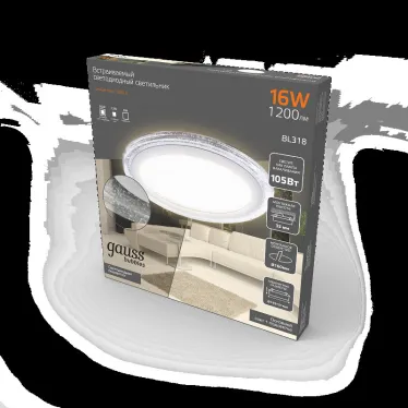 Светильник светодиодный Bubbles BL318 Кругл. 12+4W LED 3000K 1200лм193х31ммO160 1/20 | BL318 |Gauss