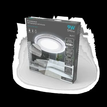 Светильник светодиодный Bubbles BL317 Кругл. 6+3W LED 4000K 540лм144х31ммO110 1/40 | BL317 | Gauss