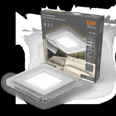 Светильник светодиодный Bubbles BL320 Квадр. 3+3W LED 3000K 350лм103x103мм O80 1/40 | BL320 | Gauss