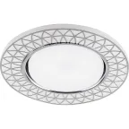 Светильник встраиваемый с белой LED подсветкой CD9914 потолочный GX53 без лампы, матовый белый, хром | 32982 | Feron