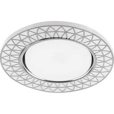 Светильник встраиваемый с белой LED подсветкой CD9914 потолочный GX53 без лампы, матовый белый, хром | 32982 | Feron