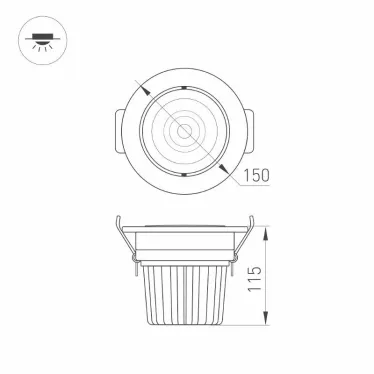 Светодиодный светильник LTD-140WH 25W White 30deg (Arlight, IP40 Металл, 3 года) | 032620 | Arlight