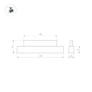 Светильник MAG-ORIENT-LASER-L235-8W Day4000 (BK, 24 deg, 48V) (Arlight, IP20 Металл, 3 года) | 033614 | Arlight