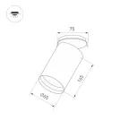 Корпус SP-POLO-BUILT-R65 (BK, 1-3, 200mA) (Arlight, IP20 Металл, 3 года) | 022646(1) | Arlight