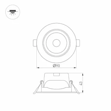 Светильник LTD-POLAR-TURN-R90-7W Warm3000 (WH, 36 deg, 230V) (Arlight, IP20 Пластик, 3 года) | 032310 | Arlight