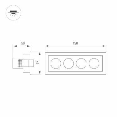 Светильник MS-ORIENT-BUILT-TURN-TC-S67x150-10W Warm3000 (WH-BK, 30 deg, 230V) (Arlight, IP20 Металл, 5 лет) | 031929 | Arlight