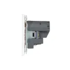 Розетка ROUND одинарная с/з скрытой установки з/ш 16А с USB A+C быстрой зарядки 5В/3А механизм перламутр