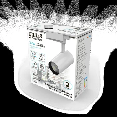Светильник светодиодный трековый цилиндр 32W 2940lm 4000K 180-220V IP20 75*216мм белый линза 36º | TR087 | Gauss
