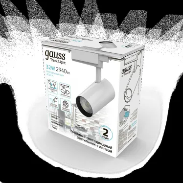 Светильник светодиодный трековый цилиндр 32W 2940lm 4000K 180-220V IP20 75*216мм белый линза 36º | TR087 | Gauss