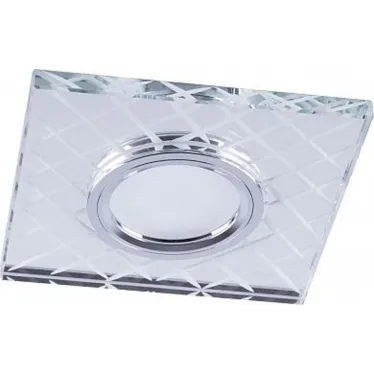 Светильник точечный встраиваемый под лампу, с LED подсветкой CD984 15LED*2835 SMD 4000K, MR16 50W G5.3, "квадрат", прозрачный, хром | 32572 | FERON