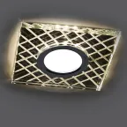 Светильник точечный встраиваемый под лампу, с LED подсветкой CD984 15LED*2835 SMD 4000K, MR16 50W G5.3, "квадрат", прозрачный, хром | 32572 | FERON