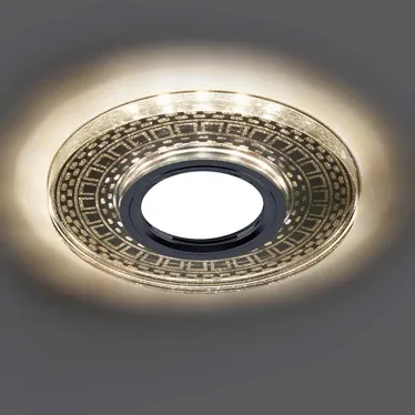 Светильник точечный встраиваемый под лампу, с подсветкой CD981 15LED*2835 SMD 4000K, MR16 50W G5.3, прозрач., серебро (он же BS-CD981) | 32437 | FERON