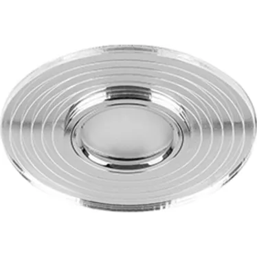 Светильник точечный встраиваемый под лампу, с LED подсветкой CD980 15LED*2835 SMD 4000K, MR16 50W G5.3, прозрачный, хром | 29667 | FERON