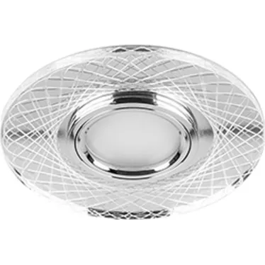 Светильник точечный встраиваемый под лампу, с LED подсветкой CD970 15LED*2835 SMD 4000K, MR16 50W G5.3, прозрачный, хром | 29666 | FERON