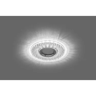Светильник точечный встраиваемый под лампу, с LED подсветкой CD970 15LED*2835 SMD 4000K, MR16 50W G5.3, прозрачный, хром | 29666 | FERON