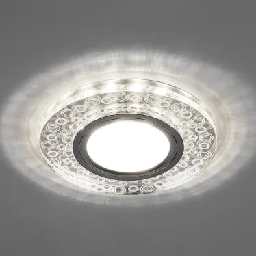Светильник точечный встраиваемый под лампу, с LED подсветкой CD961 15LED*2835SMD 4000K, MR16 50W G5.3, прозрачный, хром | 32994 | FERON