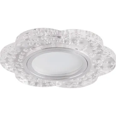 Светильник точечный встраиваемый под лампу, с LED подсветкой CD954 15LED*2835 SMD RGB, MR16 50W G5.3, "цветок", прозрачный | 32540 | FERON