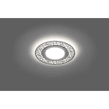 Светильник точечный встраиваемый под лампу, с LED подсветкой CD951 15LED*2835 SMD 4000K, MR16 50W G5.3, белый матовый, хром | 29713 | FERON