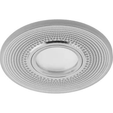 Светильник точечный встраиваемый под лампу, с LED подсветкой CD950 15LED*2835 SMD 4000K, MR16 50W G5.3, белый матовый, хром | 29712 | FERON