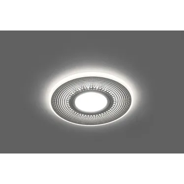 Светильник точечный встраиваемый под лампу, с LED подсветкой CD950 15LED*2835 SMD 4000K, MR16 50W G5.3, белый матовый, хром | 29712 | FERON