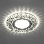 Светильник точечный встраиваемый под лампу, с LED подсветкой CD945 15LED*2835SMD 4000K, MR16 50W G5.3, прозрачный, хром | 32993 | FERON