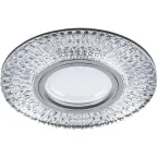 Светильник точечный встраиваемый под лампу, с LED подсветкой CD943 15LED*2835SMD 4000K, MR16 50W G5.3, прозрачный, хром | 32991 | FERON