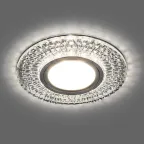 Светильник точечный встраиваемый под лампу, с LED подсветкой CD943 15LED*2835SMD 4000K, MR16 50W G5.3, прозрачный, хром | 32991 | FERON