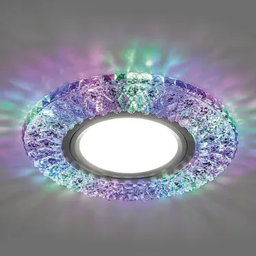 Светильник точечный встраиваемый под лампу, с LED подсветкой CD940 15LED*2835SMD RGB, MR16 50W G5.3, прозрачный | 32541 | FERON
