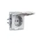 BRITE Розетка с заземлением с защитными шторками и крышкой 16А IP20 РСбш10-3-БрА алюминий