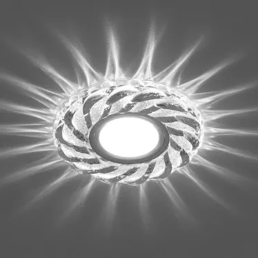 Светильник точечный встраиваемый под лампу, с LED подсветкой CD935 15LED*2835 SMD 4000K, MR16 50W G5.3, прозрачный, хром | 29468 | FERON