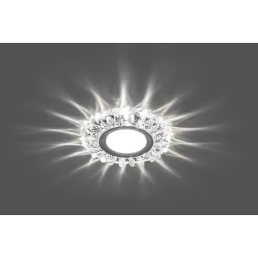 Светильник точечный встраиваемый под лампу, с LED подсветкой CD916 15LED*2835 SMD 4000K, MR16 50W G5.3, прозрачный, хром | 28988 | FERON