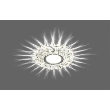 Светильник точечный встраиваемый под лампу, с LED подсветкой CD915 15LED*2835 SMD 4000K, MR16 50W G5.3, прозрачный, хром | 28987 | FERON