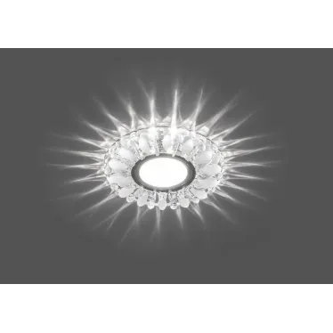 Светильник точечный встраиваемый под лампу, с LED подсветкой CD914 15LED*2835 SMD 4000K, MR16 50W G5.3, прозрачный-матовый, хром | 29535 | FERON