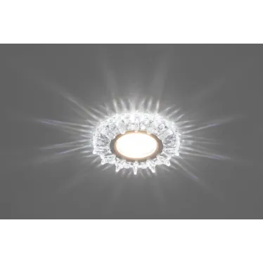Светильник точечный встраиваемый под лампу, с LED подсветкой CD910 15LED*2835 SMD 4000K, MR16 50W G5.3, прозрачный, хром | 28893 | FERON