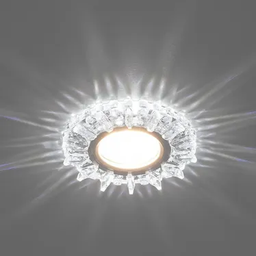 Светильник точечный встраиваемый под лампу, с LED подсветкой CD910 15LED*2835 SMD 4000K, MR16 50W G5.3, прозрачный, хром | 28893 | FERON