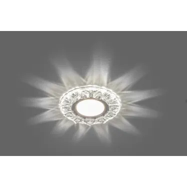 Светильник точечный встраиваемый под лампу, с LED подсветкой CD908 15LED*2835 SMD 4000K, MR16 50W G5.3, прозрачный, хром | 28891 | FERON