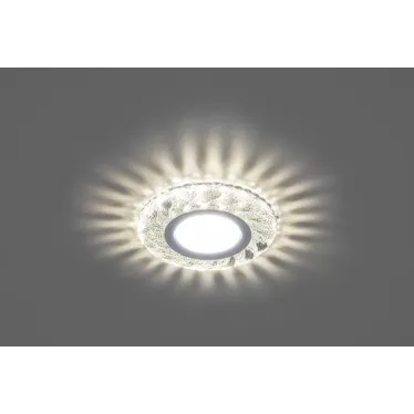 Светильник точечный встраиваемый под лампу, с LED подсветкой CD907 15LED*2835 SMD 4000K, MR16 50W G5.3, белый, хром | 28850 | FERON