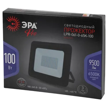 Прожектор светодиодный LPR-061-0-65K-100 100Вт 9500Лм 6500К 290x230x36 | Б0043592 | ЭРА