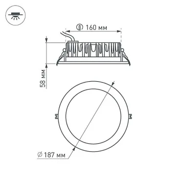 Светодиодный светильник LTD-187WH-FROST-21W Day White 110deg (Arlight, IP44 Металл, 3 года) | 021496 | Arlight