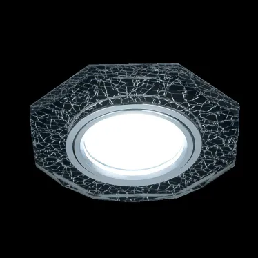 Светильник точечный встраиваемый Backlight BL070 Круг гран. Черный/Серебро/Хром, Gu5.3, LED 4100K | BL070 | Gauss