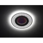 Светильник точечный встраиваемый DK LD42 WH/GD декор cо светодиодной подсветкой MR16, белый/золото | Б0037382 | ЭРА