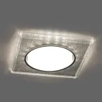 Светильник встраиваемый с белой LED подсветкой CD4040 потолочный GX53 без лампы, серебро, хром | 40517 | Feron