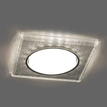 Светильник встраиваемый с белой LED подсветкой CD4040 потолочный GX53 без лампы, серебро, хром | 40517 | Feron