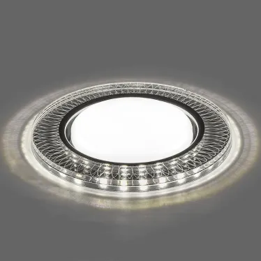Светильник встраиваемый с белой LED подсветкой CD4038 потолочный GX53 без лампы, прозрачный, хром | 40505 | Feron