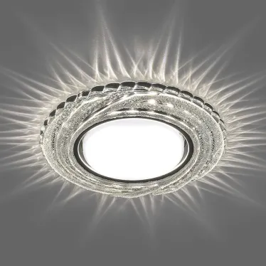Светильник потолочный встраиваемый под лампу GX53 CD4037 20LED*2835SMD 4000K, 15W GX53, без лампы, прозрачный, хром | 40504 | FERON
