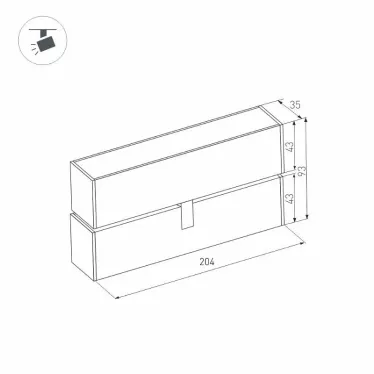 Светильник MAG-FLAT-FOLD-45-S205-6W Warm3000 (WH, 100 deg, 24V) | 026985 | Arlight