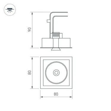 Светильник CL-SIMPLE-S80x80-9W Warm3000 (BK, 45 deg) | 028149 | Arlight