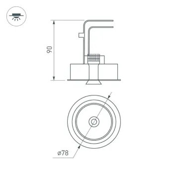 Светильник CL-SIMPLE-R78-9W Warm3000 (BK, 45 deg) | 028147 | Arlight